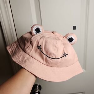 Cute Pink Frog Bucket Toddler Hat